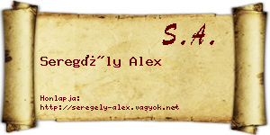 Seregély Alex névjegykártya
